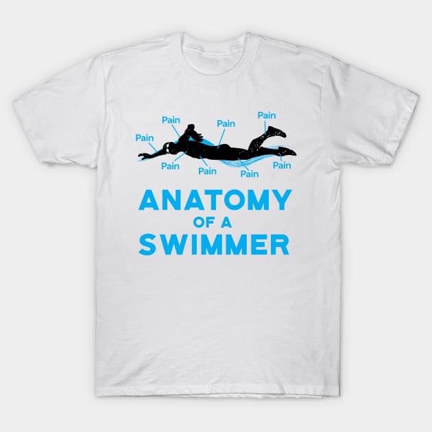 Anatomy Of A Swimmer Swimming Fan T-Shirt by atomguy